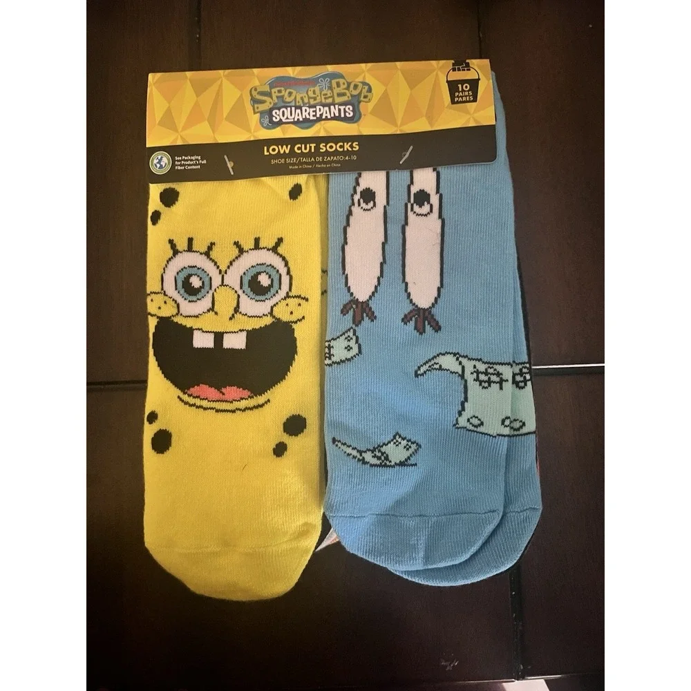 Nickelodeon SpongeBob Patrick Boys Low Cut Socks 10 Pairs Size 4-10 PSSB-12860